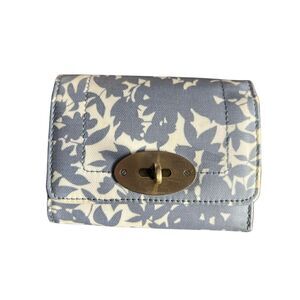 Boden turn clasp blue floral small wallet yellow interior money holder
